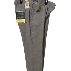 Haggar Gray Dress Pants Classic Straight-Leg